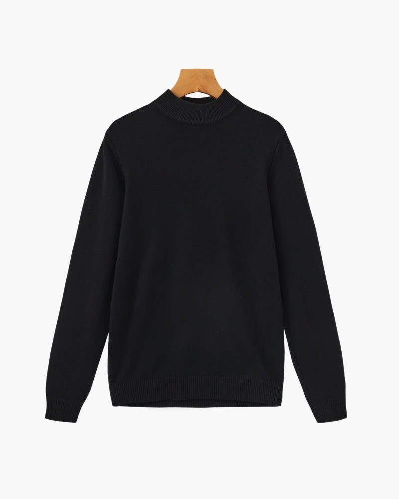 Essential Ribbed Mock Neck Sweater - Iron & Oak