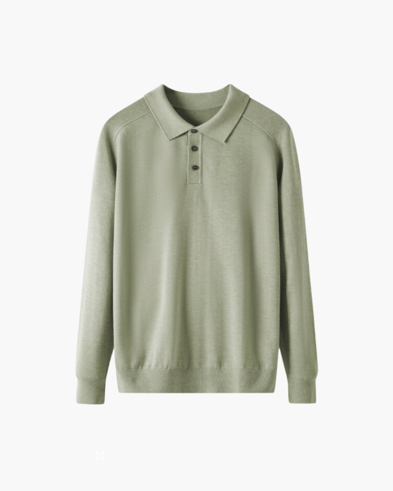 100% Premium Wool Polo - Iron & Oak