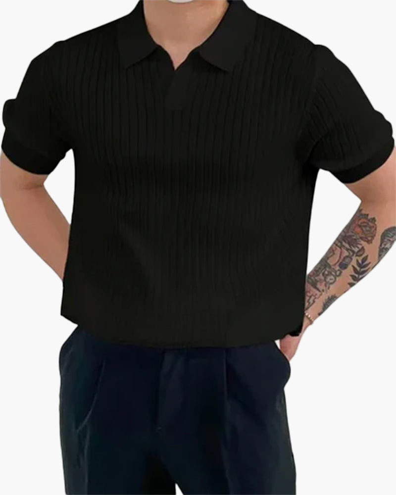 Florence - Ribbed Cotton Polo - Iron & Oak