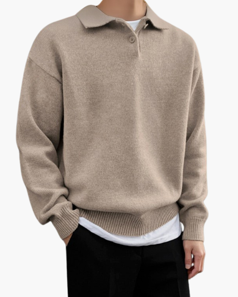 Woolen Button Half Zip - Iron & Oak