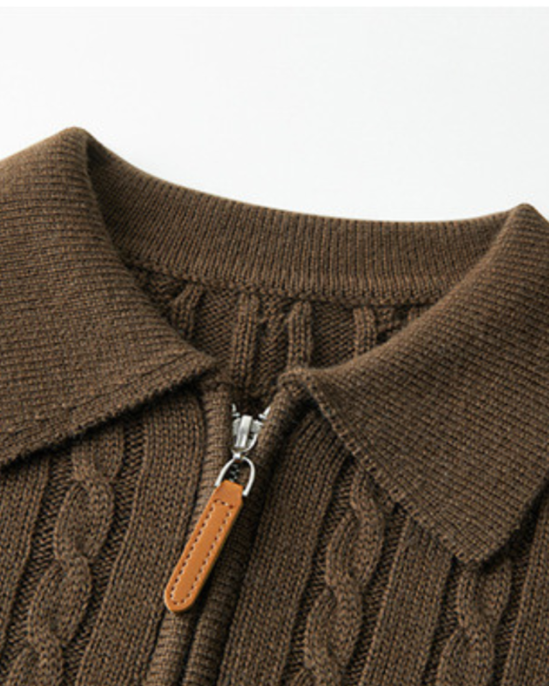 100% Premium Wool Zip Up - Iron & Oak