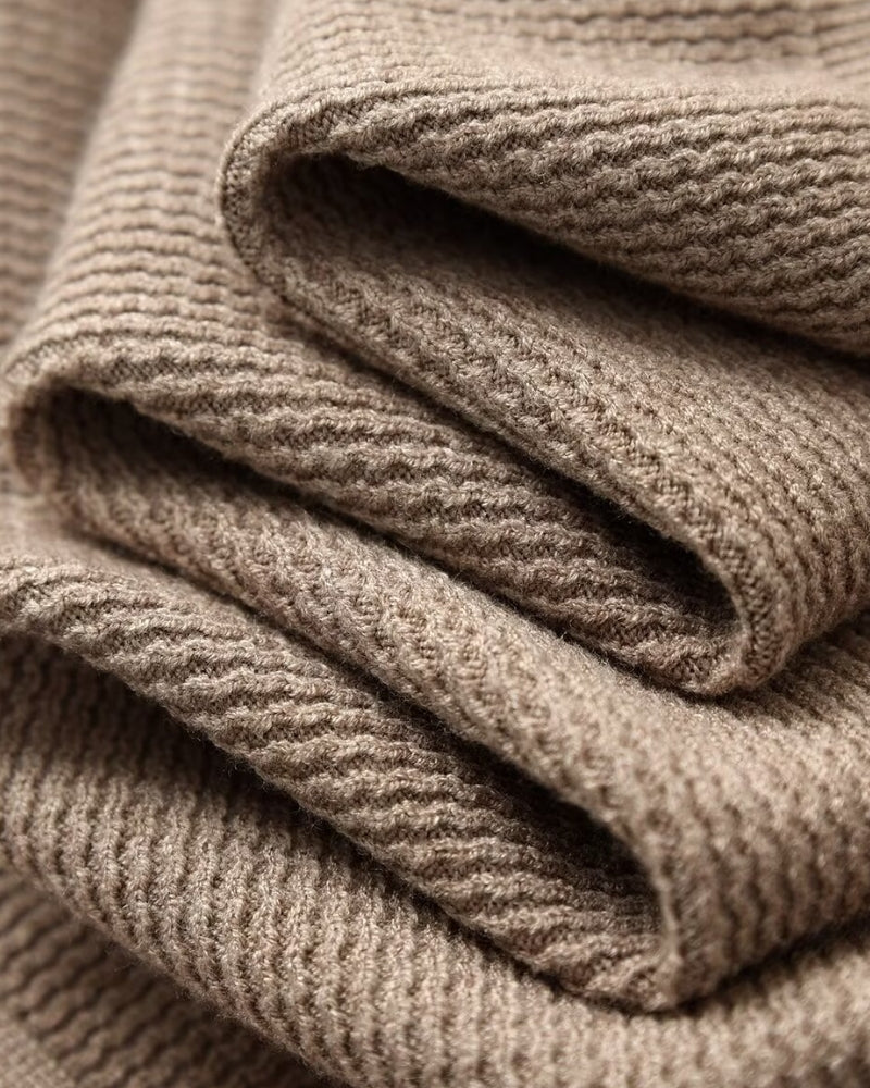 Textured Knit Polo Sweater - Iron & Oak