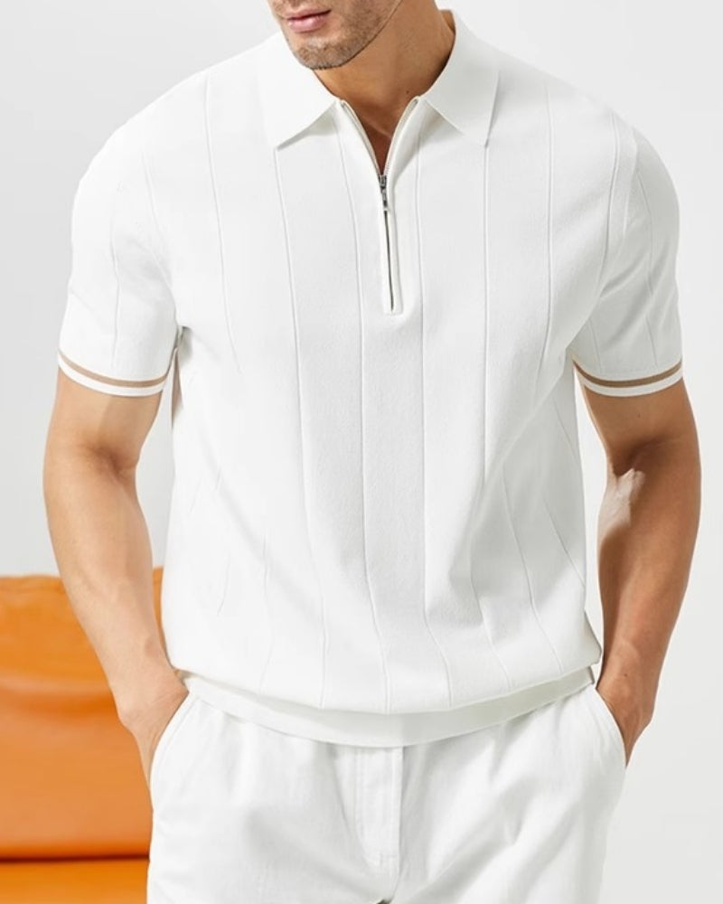 Signature Contrast Trim Polo - Iron & Oak