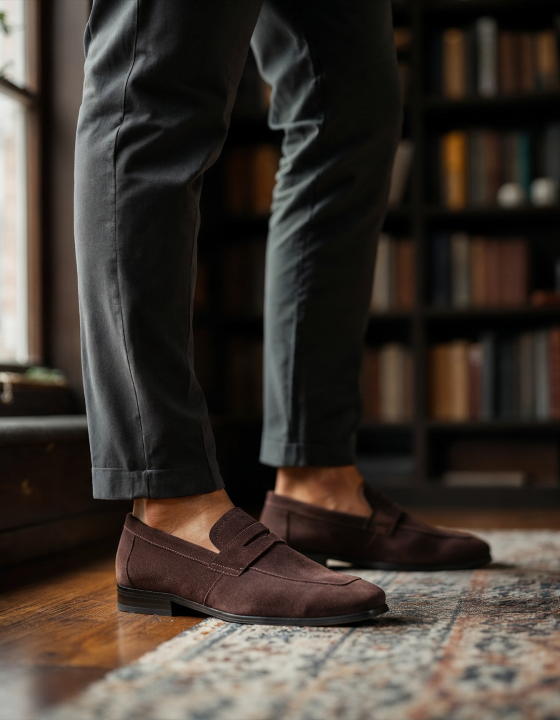 Suede Penny Loafers - Iron & Oak