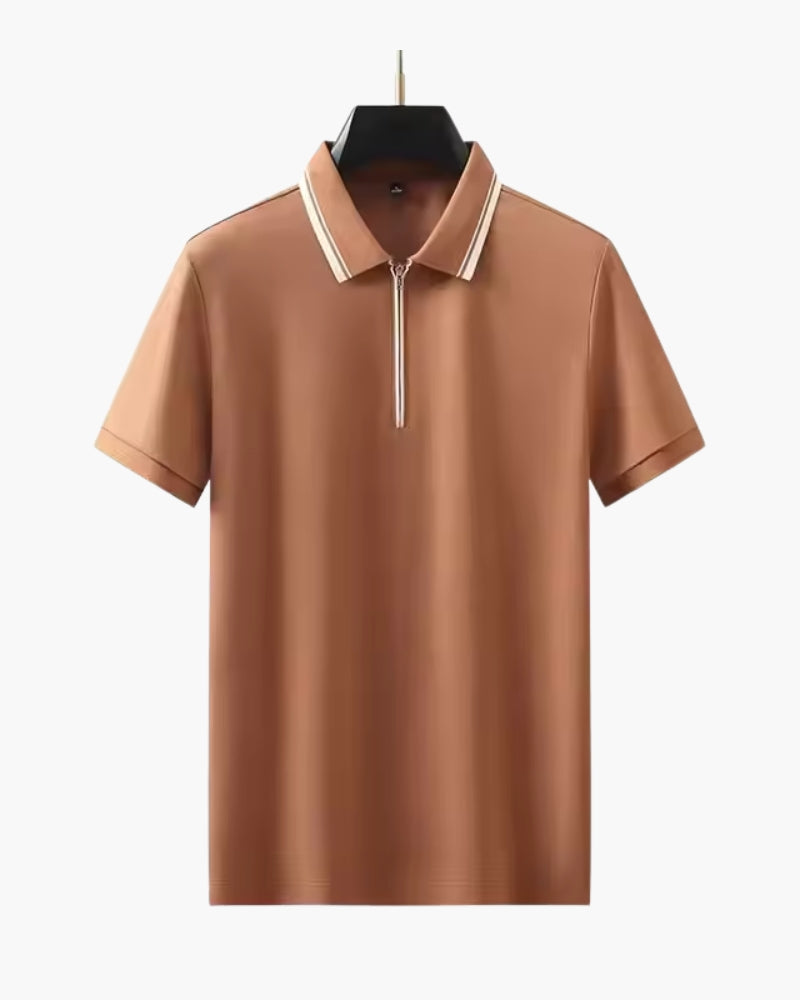 Ridgeway Zip Polo - Iron & Oak
