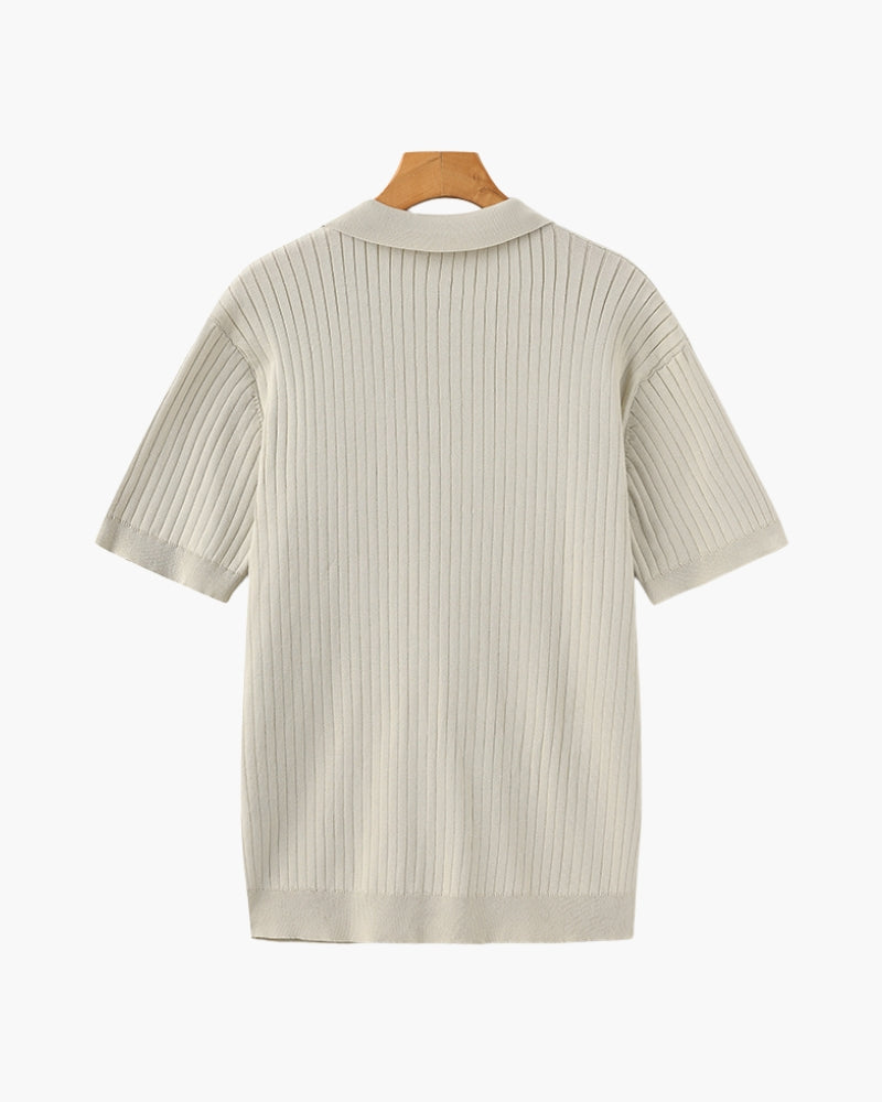 Premium Ribbed Polo - Iron & Oak