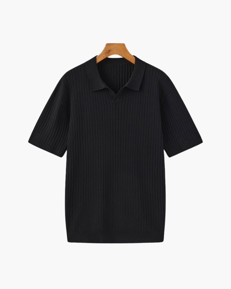 Premium Ribbed Polo - Iron & Oak
