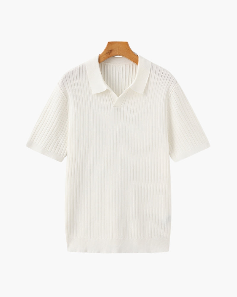 Premium Ribbed Polo - Iron & Oak