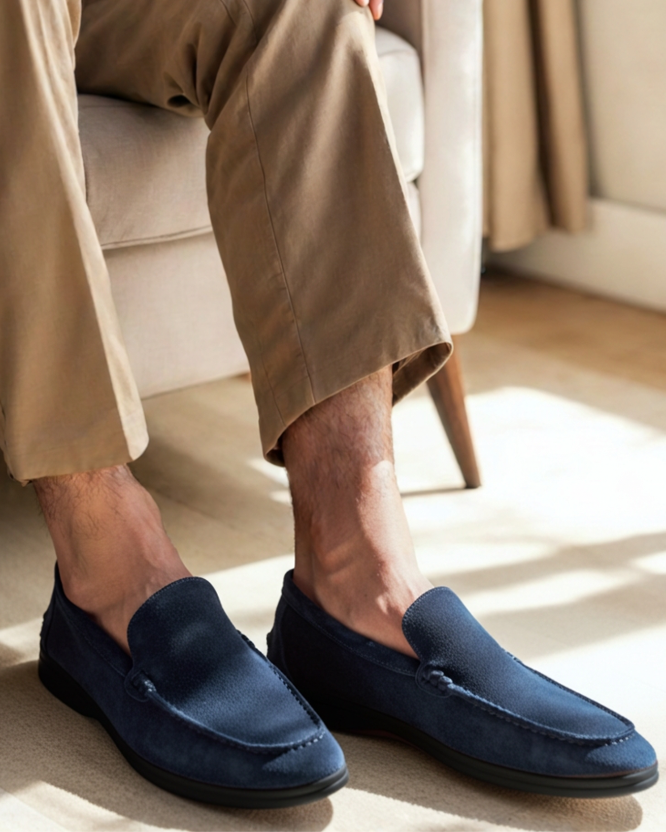Premium Suede Loafers - Black Soles - Iron & Oak