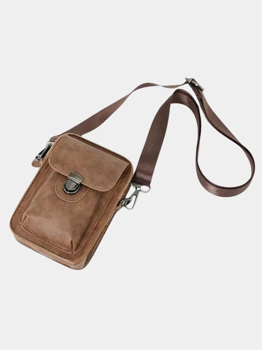 Vintage Mini Leather Crossbody Shoulder Bag - Iron & Oak
